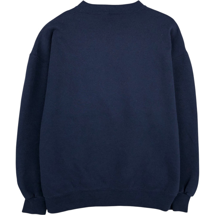 90'S Russell Athletic College Character Sweatshirt, Made in USA, Men's XL equivalent, Vintage cotton navy blue type Vintage Second Hand