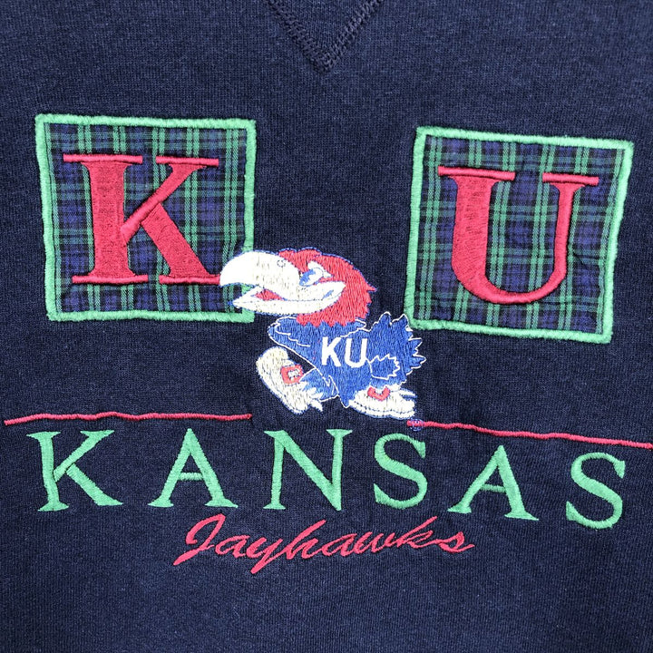 90'S Russell Athletic College Character Sweatshirt, Made in USA, Men's XL equivalent, Vintage cotton navy blue type Vintage Second Hand