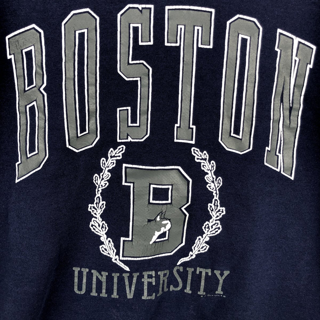 Russell Boston College Sweatshirt, Made in USA, Men's Size L (approx.) cotton navy blue type Vintage Second Hand