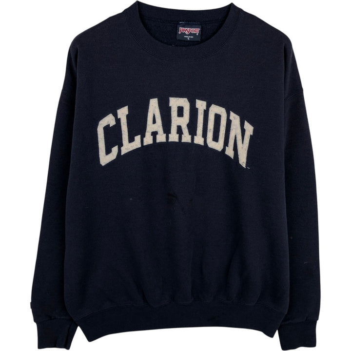 Vintage 90'S Jansport college sweatshirt, made in the USA, size L, men's cotton navy blue type Vintage Second Hand