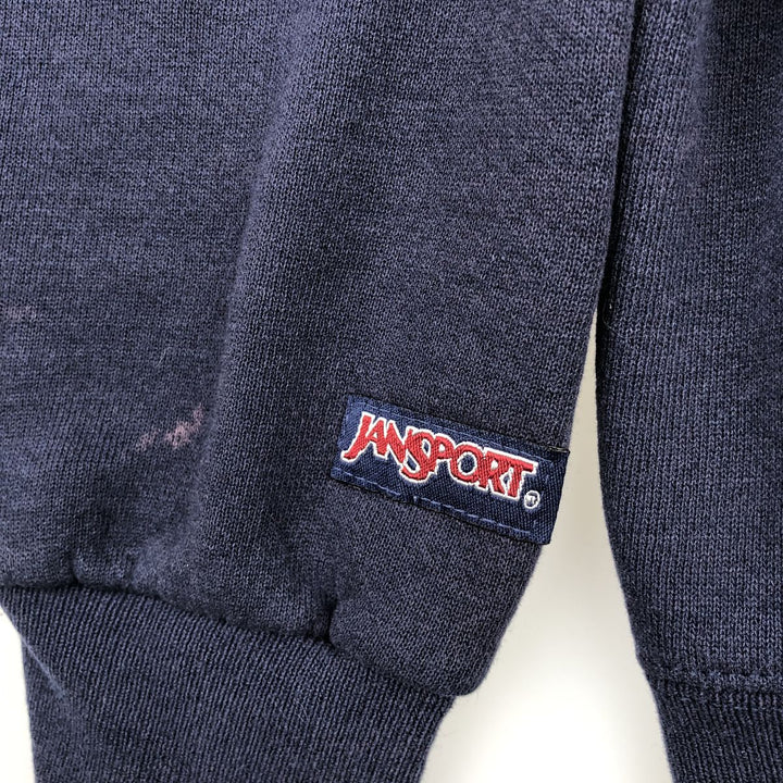 Vintage 90'S Jansport college sweatshirt, made in the USA, size L, men's cotton navy blue type Vintage Second Hand