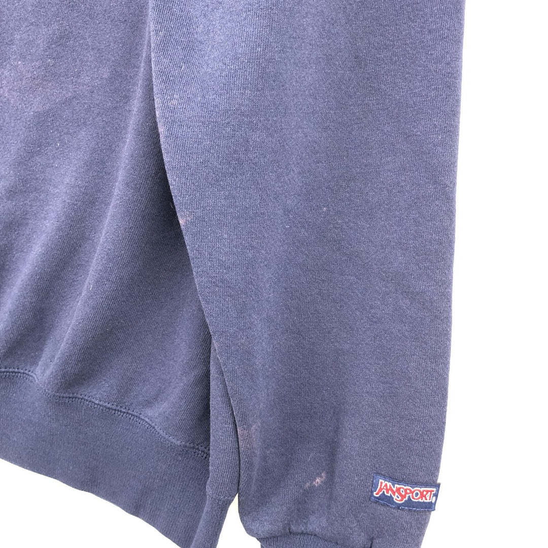 Vintage 90'S Jansport college sweatshirt, made in the USA, size L, men's cotton navy blue type Vintage Second Hand