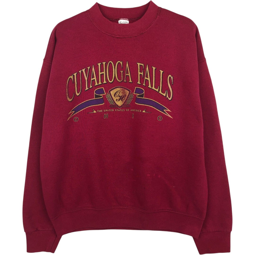90'S Fruit of the Loom College Sweatshirt, Made in USA, Men's Size L, Vintage cotton red type Vintage Second Hand