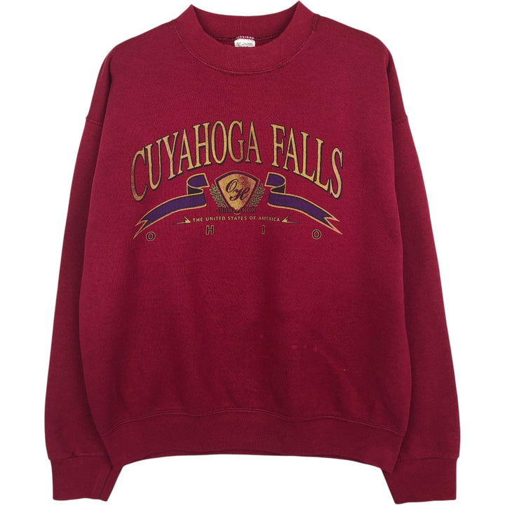 90'S Fruit of the Loom College Sweatshirt, Made in USA, Men's Size L, Vintage cotton red type Vintage Second Hand