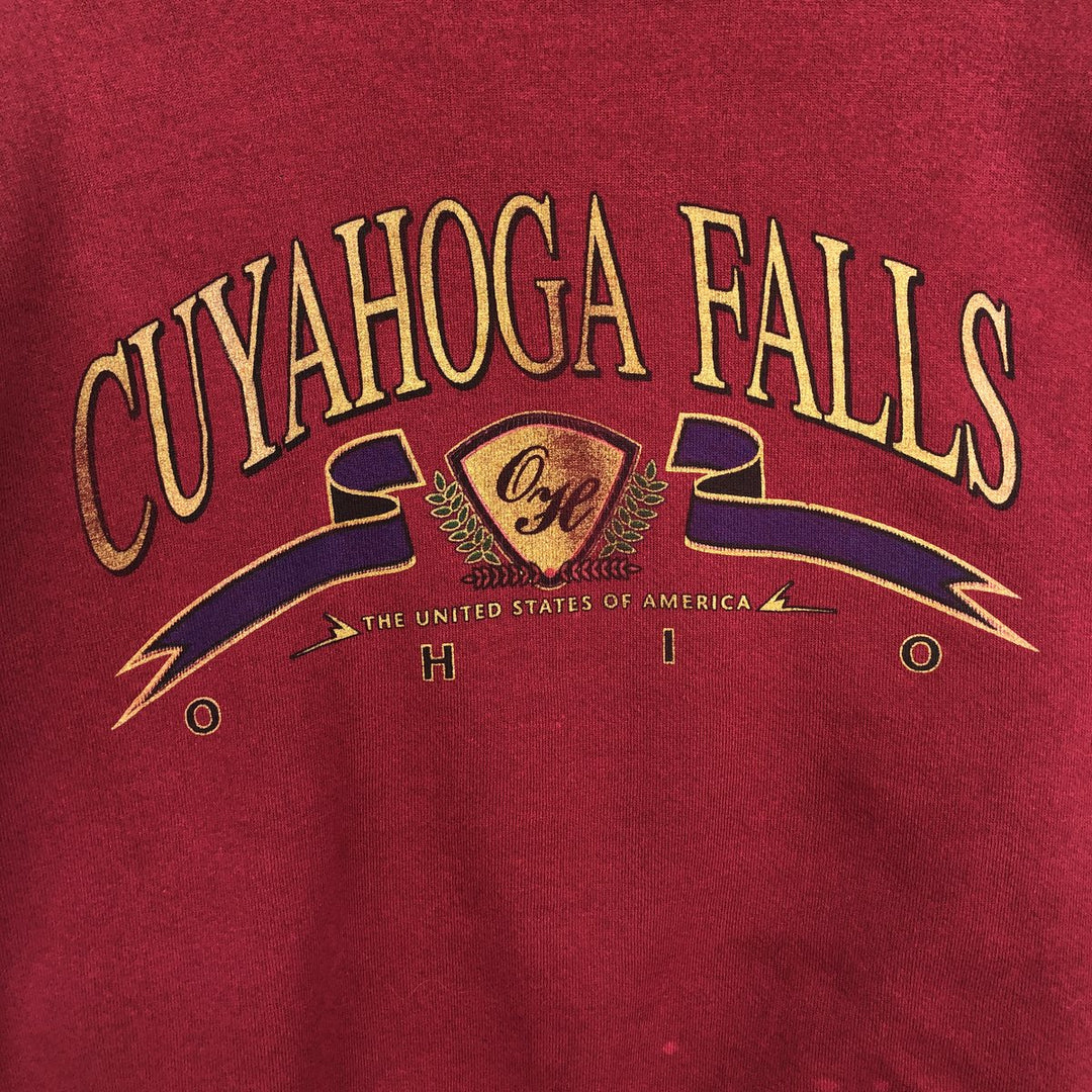 90'S Fruit of the Loom College Sweatshirt, Made in USA, Men's Size L, Vintage cotton red type Vintage Second Hand