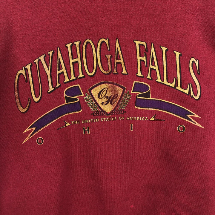 90'S Fruit of the Loom College Sweatshirt, Made in USA, Men's Size L, Vintage cotton red type Vintage Second Hand