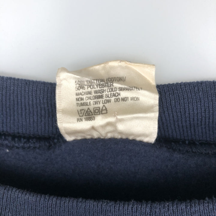 TNT Print College Sweatshirt, Made in USA, Men's XXL equivalent. cotton navy blue type Vintage Second Hand