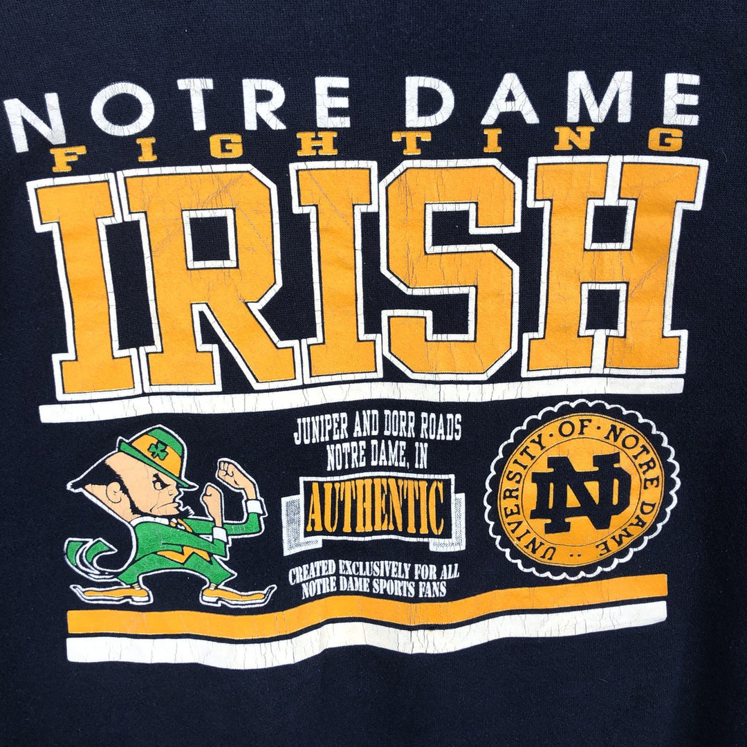 TNT Print College Sweatshirt, Made in USA, Men's XXL equivalent. cotton navy blue type Vintage Second Hand