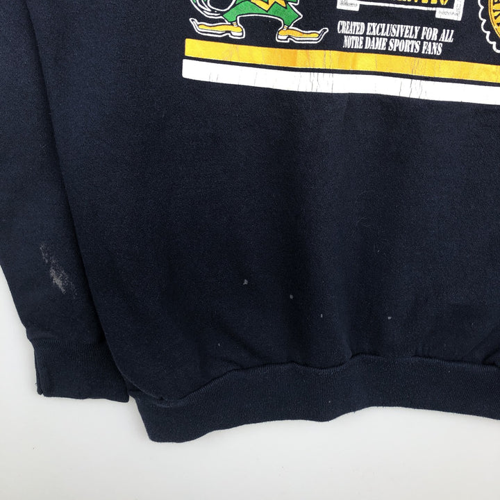 TNT Print College Sweatshirt, Made in USA, Men's XXL equivalent. cotton navy blue type Vintage Second Hand