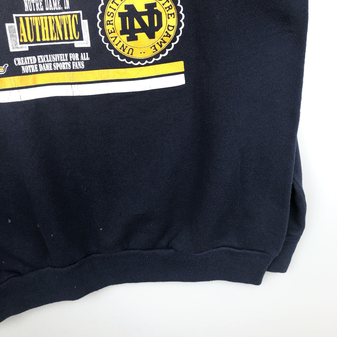 TNT Print College Sweatshirt, Made in USA, Men's XXL equivalent. cotton navy blue type Vintage Second Hand