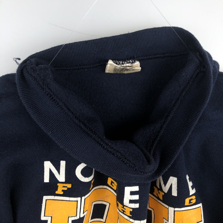 TNT Print College Sweatshirt, Made in USA, Men's XXL equivalent. cotton navy blue type Vintage Second Hand