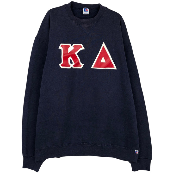 90'S Russell College Sweatshirt, Made in USA, Men's XL, Vintage polyester navy blue type Vintage Second Hand