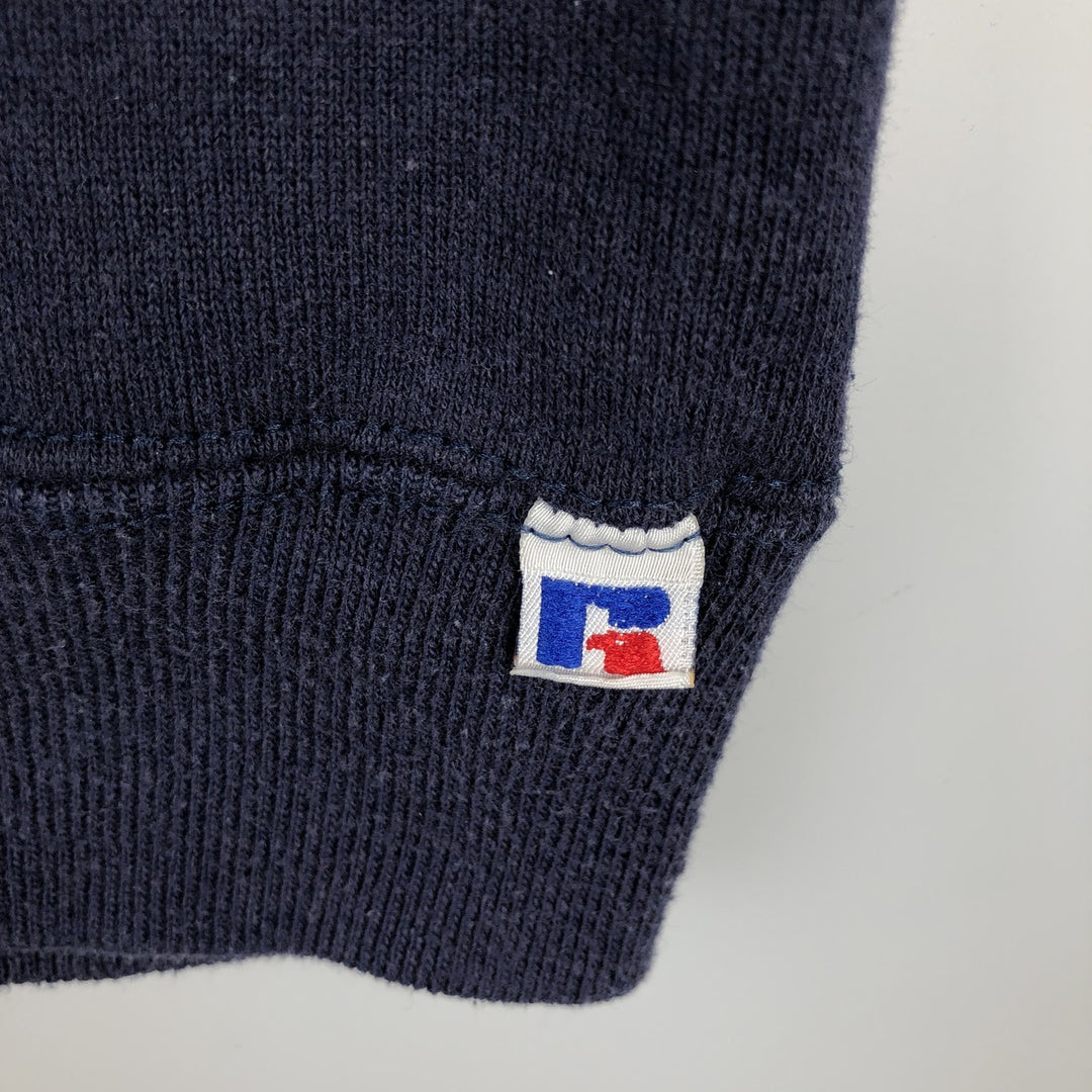 90'S Russell College Sweatshirt, Made in USA, Men's XL, Vintage polyester navy blue type Vintage Second Hand