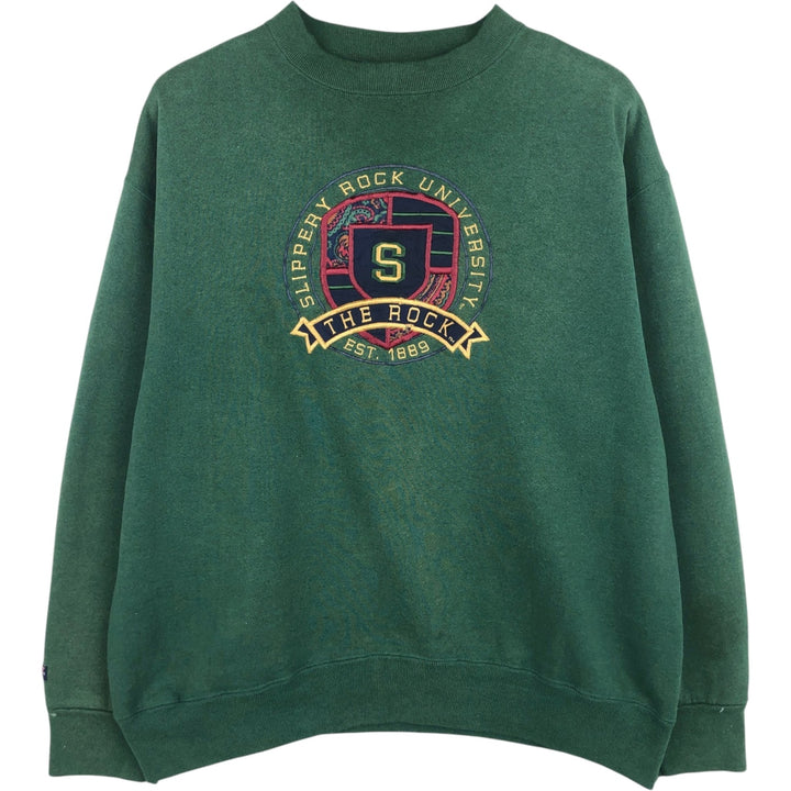 90'S Jansport College Sweatshirt, Made in USA, Men's XL, Vintage polyester Green type dark green Vintage Second Hand