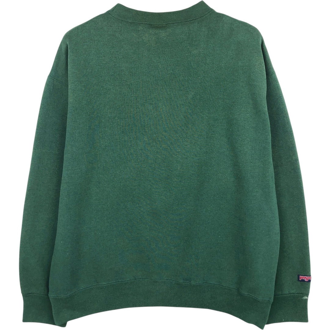 90'S Jansport College Sweatshirt, Made in USA, Men's XL, Vintage polyester Green type dark green Vintage Second Hand