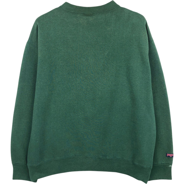 90'S Jansport College Sweatshirt, Made in USA, Men's XL, Vintage polyester Green type dark green Vintage Second Hand