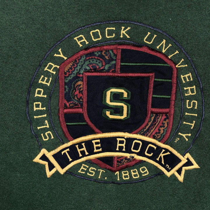 90'S Jansport College Sweatshirt, Made in USA, Men's XL, Vintage polyester Green type dark green Vintage Second Hand