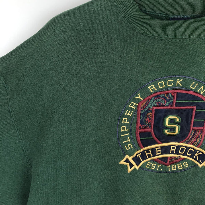 90'S Jansport College Sweatshirt, Made in USA, Men's XL, Vintage polyester Green type dark green Vintage Second Hand
