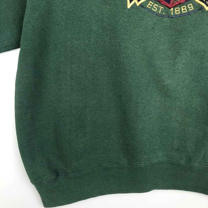 90'S Jansport College Sweatshirt, Made in USA, Men's XL, Vintage polyester Green type dark green Vintage Second Hand