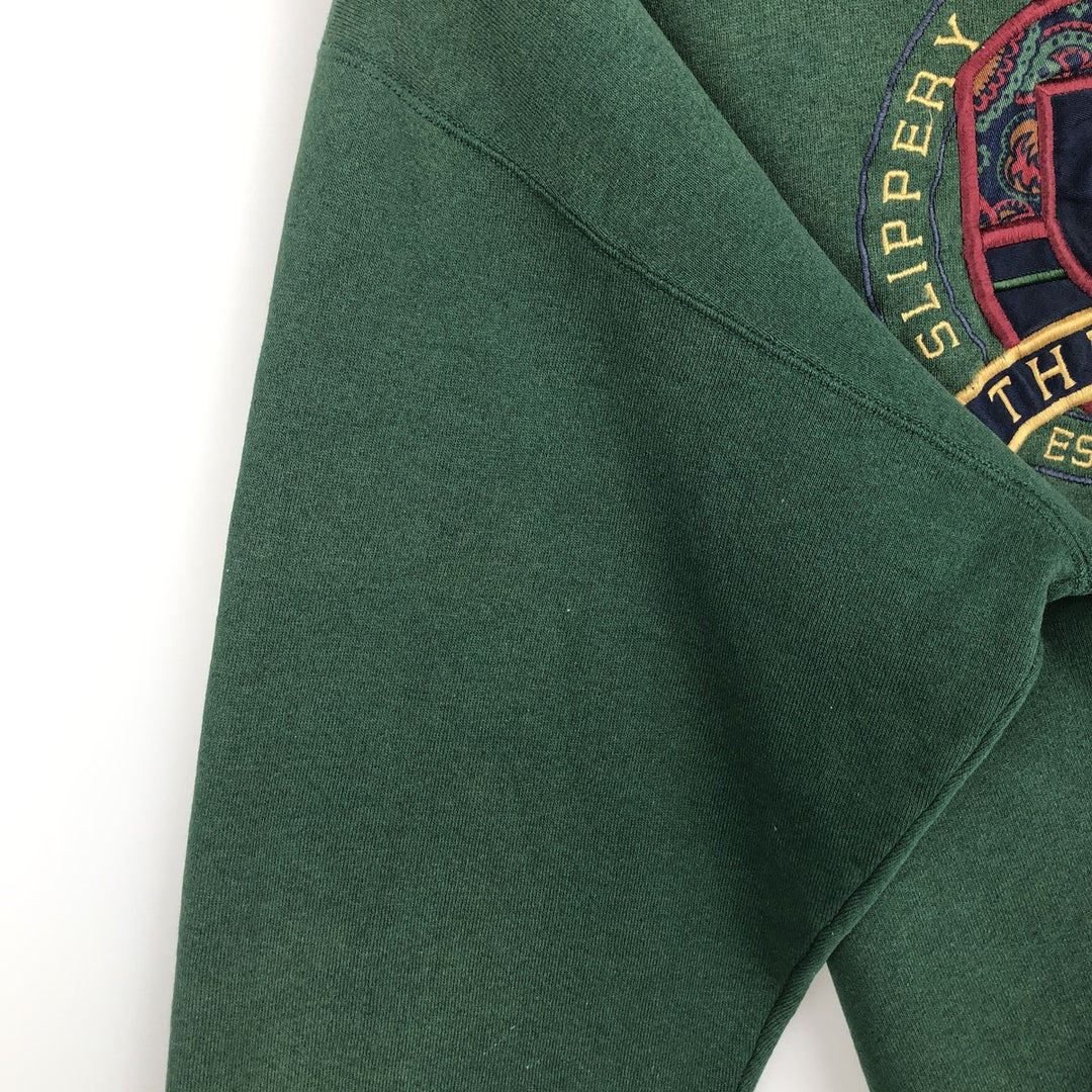 90'S Jansport College Sweatshirt, Made in USA, Men's XL, Vintage polyester Green type dark green Vintage Second Hand