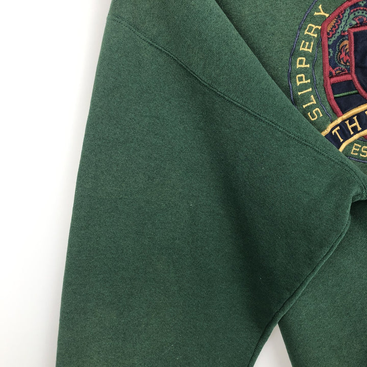 90'S Jansport College Sweatshirt, Made in USA, Men's XL, Vintage polyester Green type dark green Vintage Second Hand