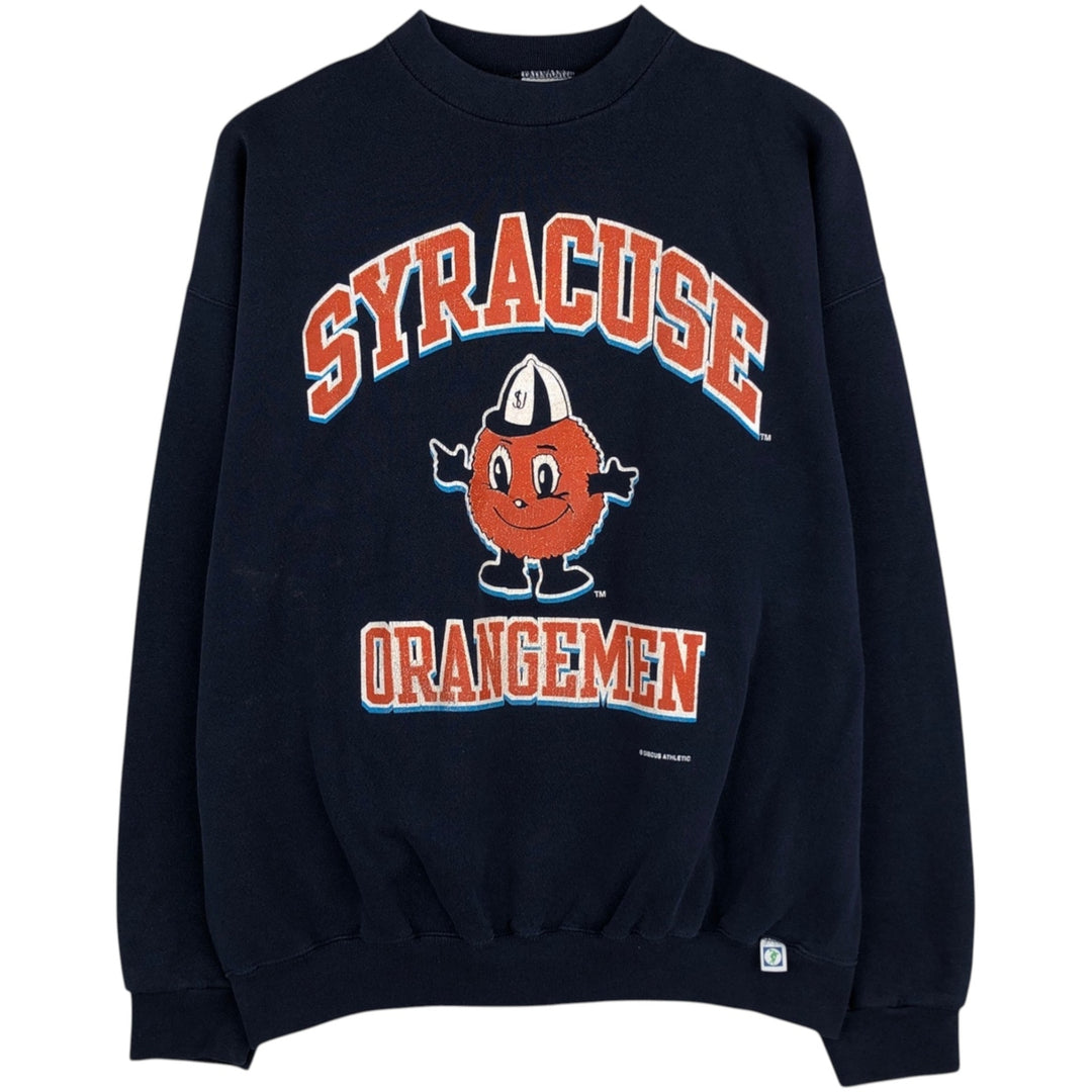90'S Discus Athletic College Sweatshirt, Made in USA, Men's XL equivalent, Vintage cotton navy blue type Vintage Second Hand