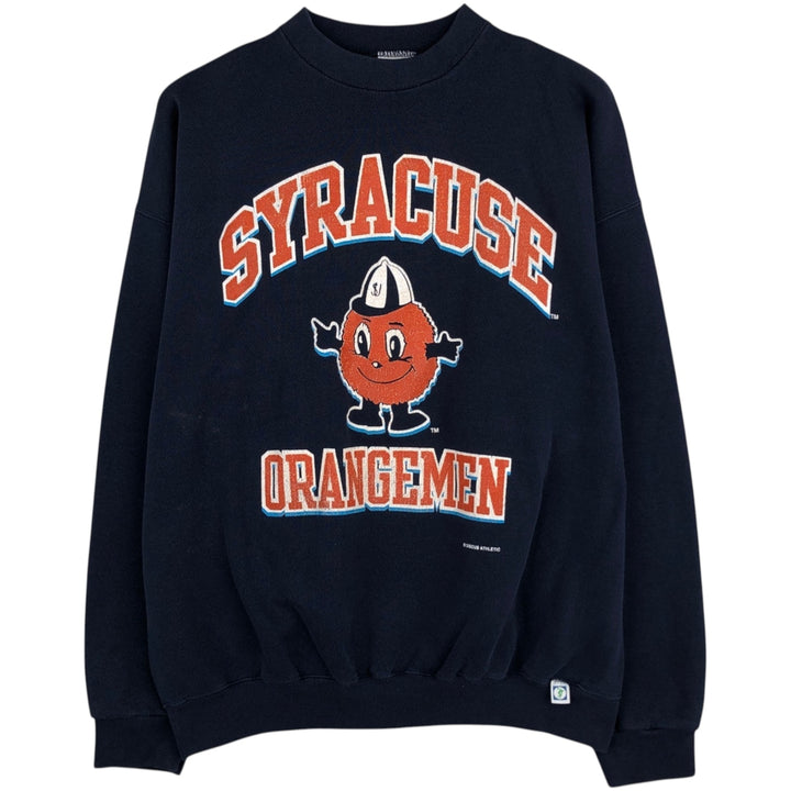 90'S Discus Athletic College Sweatshirt, Made in USA, Men's XL equivalent, Vintage cotton navy blue type Vintage Second Hand