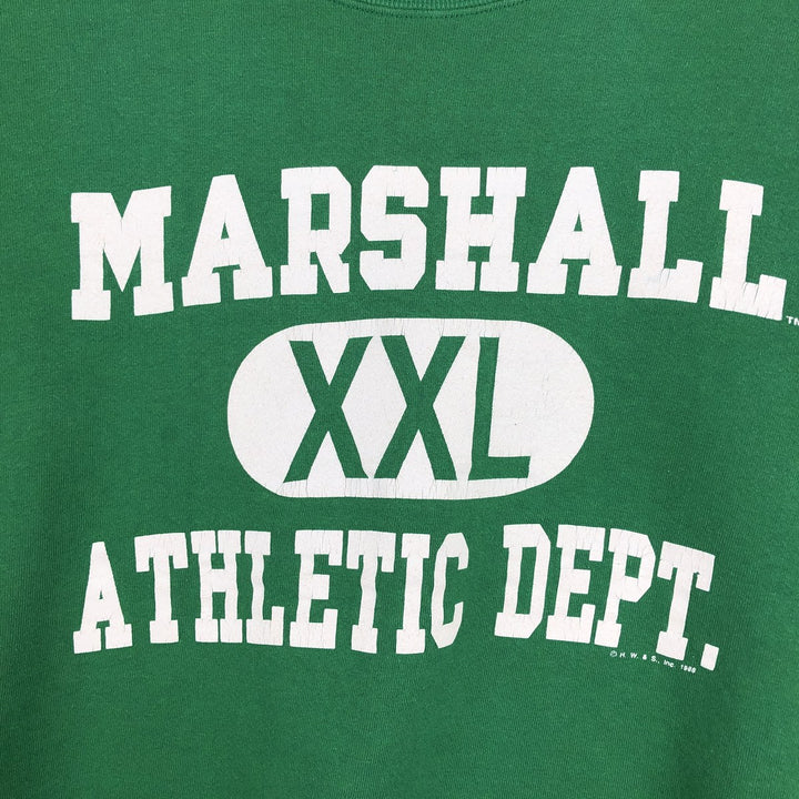 80'S JERSEY'S SUPER SWEATS Triple Print College Sweatshirt, Made in USA, Men's Size L (Equivalent), Vintage cotton green type Vintage Second Hand