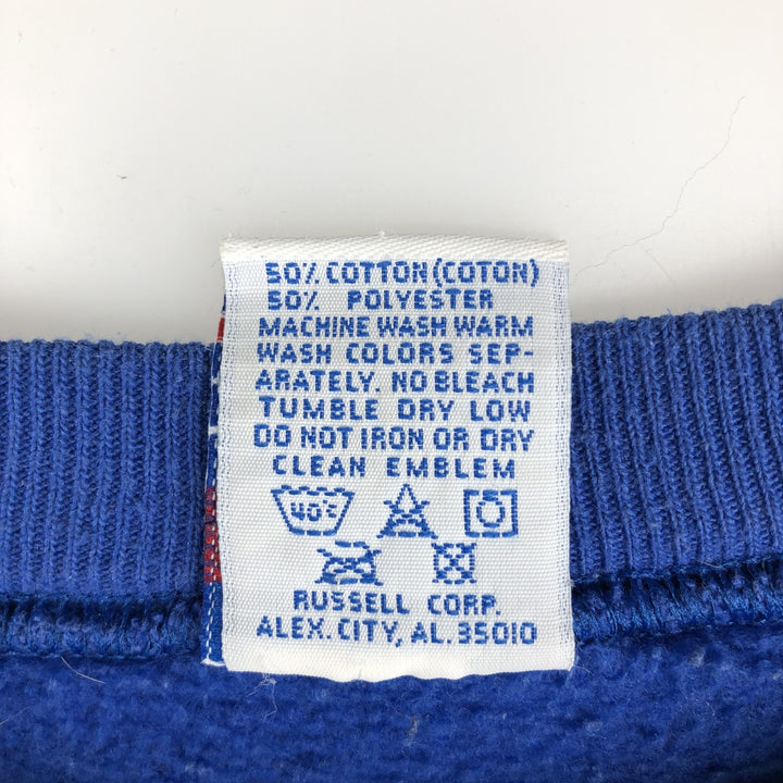 1980'S Russell College Sweatshirt, Made in USA, Men's Size L (approx.), Vintage cotton blue type Vintage Second Hand