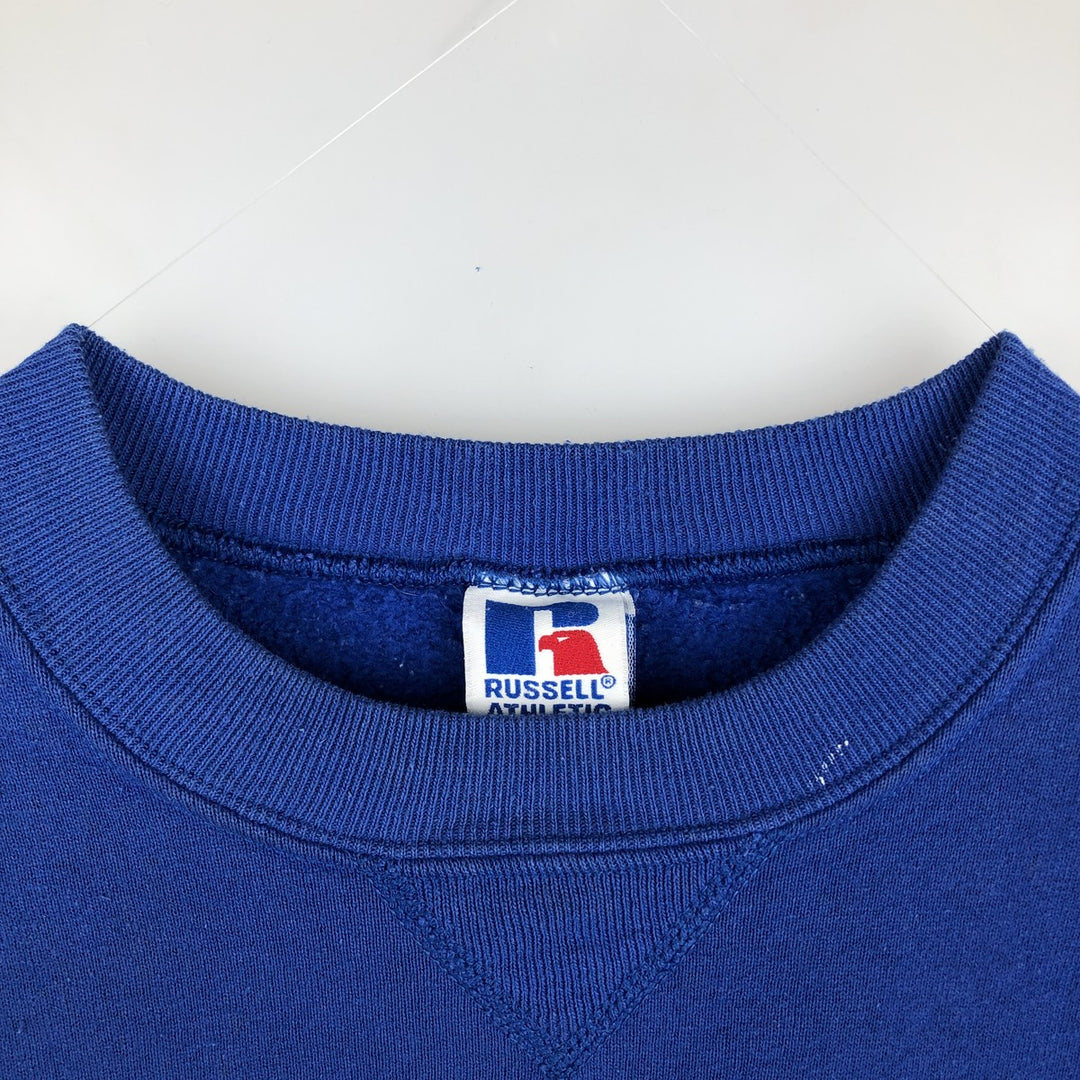 1980'S Russell College Sweatshirt, Made in USA, Men's Size L (approx.), Vintage cotton blue type Vintage Second Hand