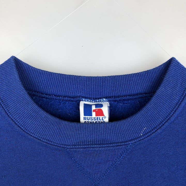 1980'S Russell College Sweatshirt, Made in USA, Men's Size L (approx.), Vintage cotton blue type Vintage Second Hand