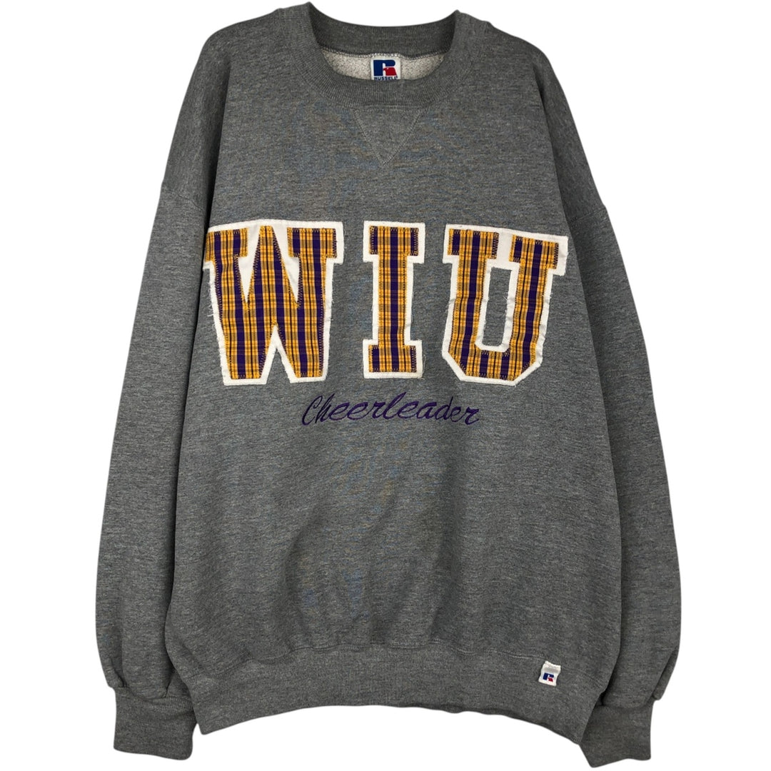 90'S Russell College Sweatshirt, Made in USA, Men's XL, Vintage polyester gray type Vintage Second Hand