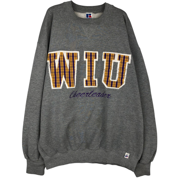 90'S Russell College Sweatshirt, Made in USA, Men's XL, Vintage polyester gray type Vintage Second Hand