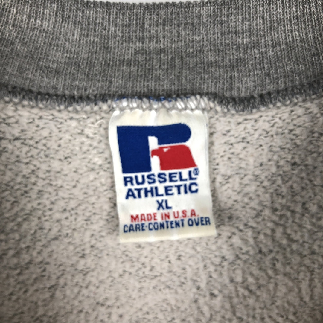 90'S Russell College Sweatshirt, Made in USA, Men's XL, Vintage polyester gray type Vintage Second Hand