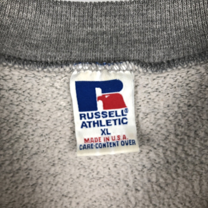 90'S Russell College Sweatshirt, Made in USA, Men's XL, Vintage polyester gray type Vintage Second Hand