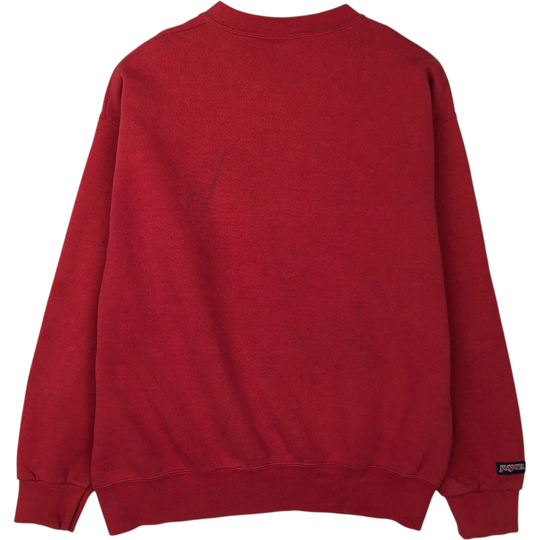 Vintage 90'S Jansport college sweatshirt, made in the USA, size L, men's cotton red type Vintage Second Hand