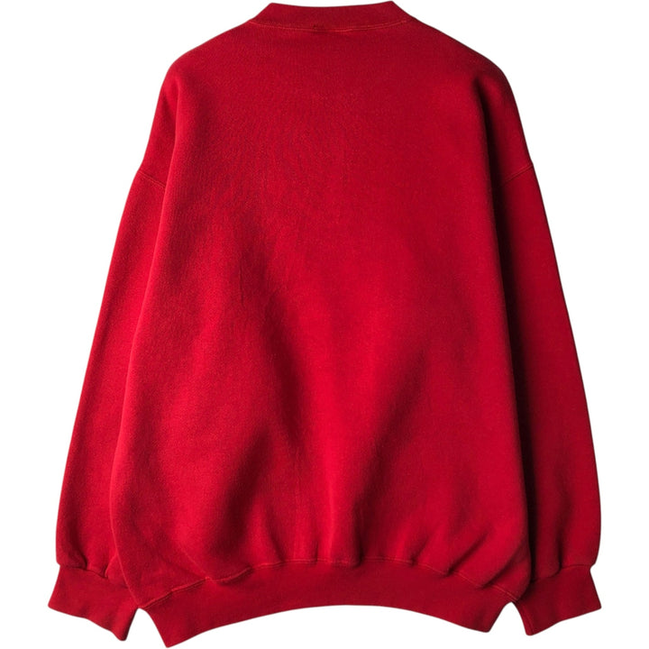 90'S Tultex University of Wisconsin College Character Sweatshirt, Made in USA, Men's XL equivalent. cotton red type Vintage Second Hand