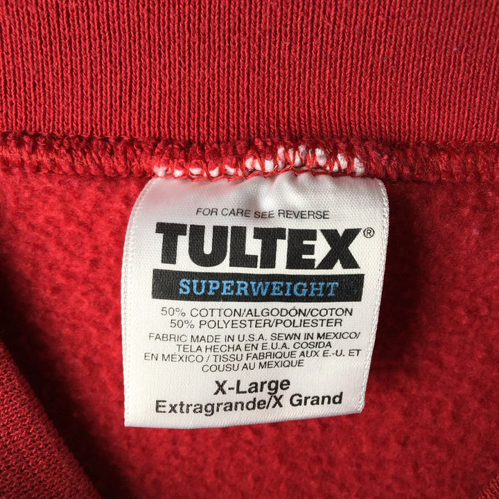 90'S Tultex University of Wisconsin College Character Sweatshirt, Made in USA, Men's XL equivalent. cotton red type Vintage Second Hand