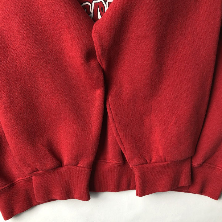 90'S Tultex University of Wisconsin College Character Sweatshirt, Made in USA, Men's XL equivalent. cotton red type Vintage Second Hand