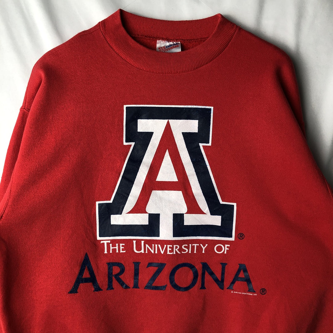 90'S Hanes Activewear College Sweatshirt, Made in USA, Men's Size L (approx.), Vintage cotton red type Vintage Second Hand