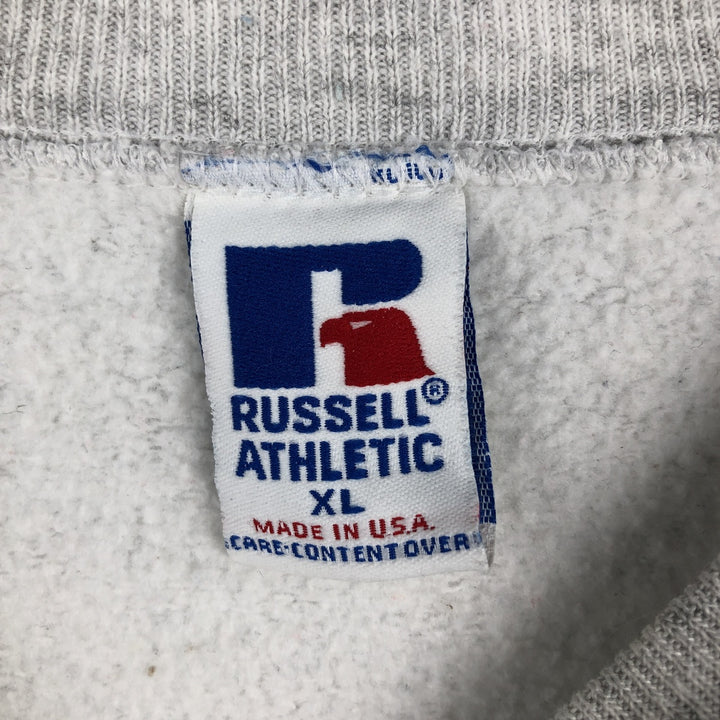 90'S Russell College Sweatshirt, Made in USA, Men's XL, Vintage cotton gray type Vintage Second Hand