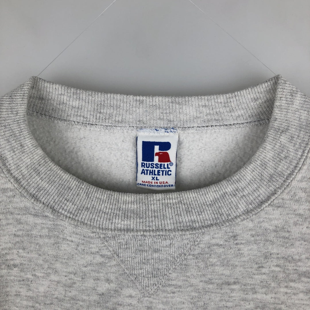 90'S Russell College Sweatshirt, Made in USA, Men's XL, Vintage cotton gray type Vintage Second Hand