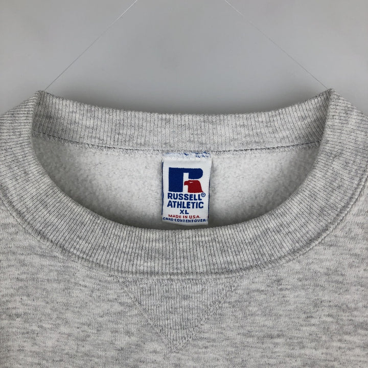 90'S Russell College Sweatshirt, Made in USA, Men's XL, Vintage cotton gray type Vintage Second Hand