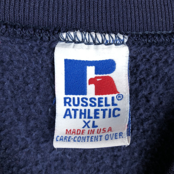 90'S Russell College Sweatshirt, Made in USA, Men's XL, Vintage cotton navy blue type Vintage Second Hand