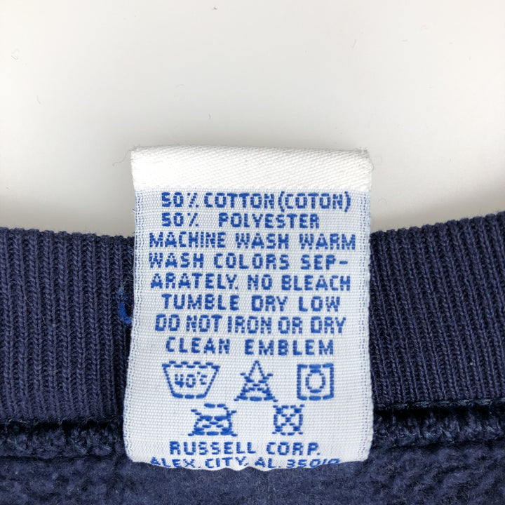 90'S Russell College Sweatshirt, Made in USA, Men's XL, Vintage cotton navy blue type Vintage Second Hand