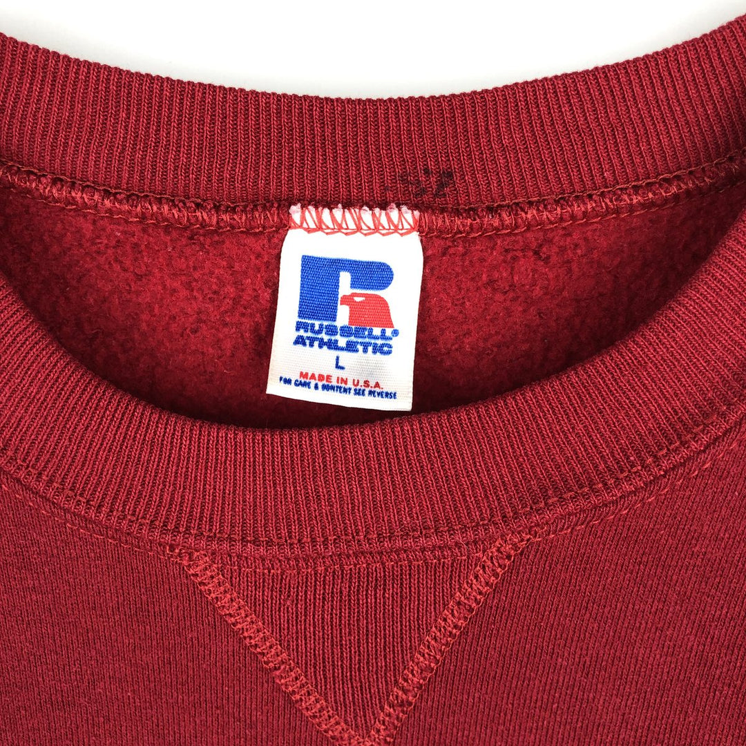 Vintage 90'S Russell ATHLETIC college sweatshirt, made in the USA, size L, men's polyester red type Vintage Second Hand