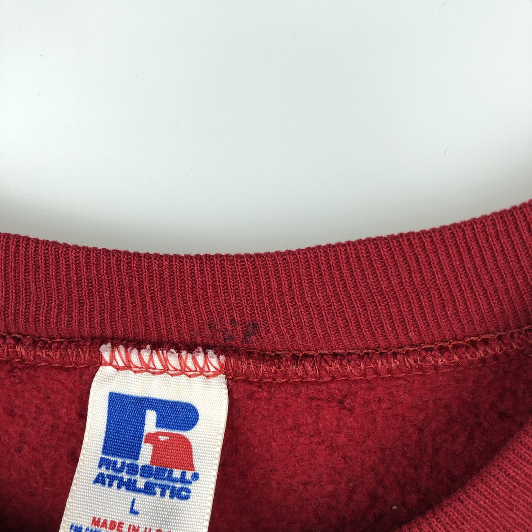 Vintage 90'S Russell ATHLETIC college sweatshirt, made in the USA, size L, men's polyester red type Vintage Second Hand