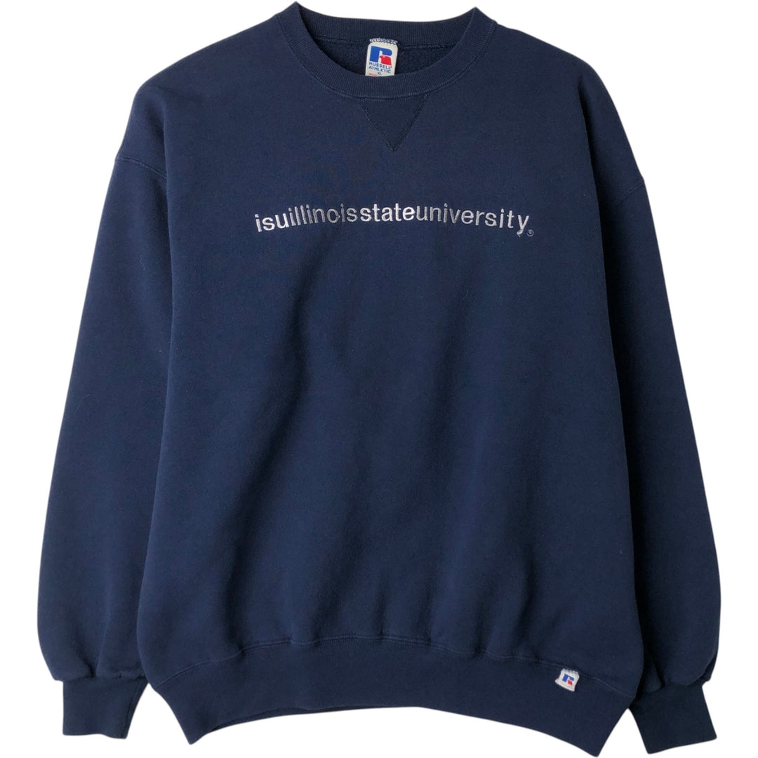 90'S Russell College Sweatshirt, Made in USA, Men's XL, Vintage cotton navy blue type Vintage Second Hand