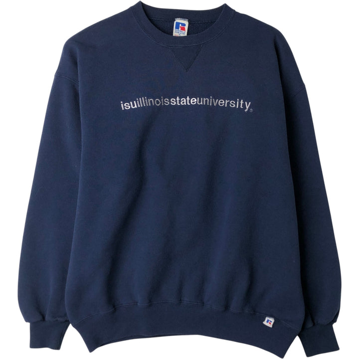 90'S Russell College Sweatshirt, Made in USA, Men's XL, Vintage cotton navy blue type Vintage Second Hand