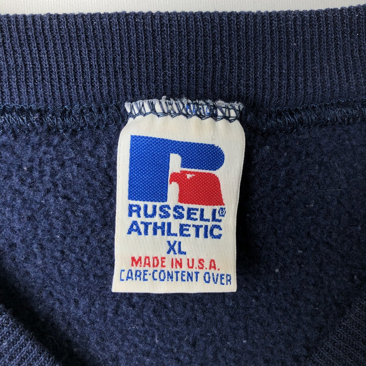 90'S Russell College Sweatshirt, Made in USA, Men's XL, Vintage cotton navy blue type Vintage Second Hand